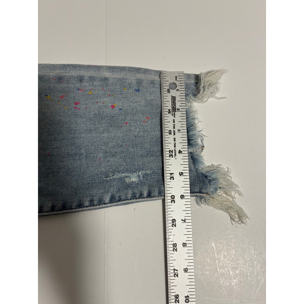 Judy Blue Boyfriend Fit Distressed Paint Splatter Jeans Light Wash 11/30 - Picture 11 of 12